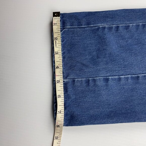 ULLA JOHNSON Alex Jeans medium wash Mid Rise Waist Lace up cropped sz 2 - Picture 7 of 12